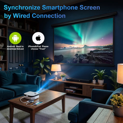 1080P Mini Projector with Bluetooth,Keystone Correction,Up to Support 240'' Screen